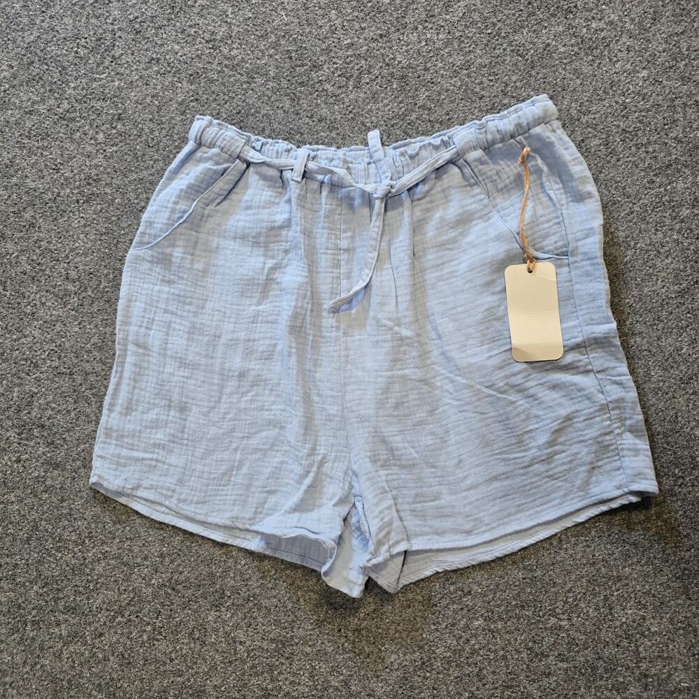 Indigo Rein Shorts Womens Size Large Blue Gauze 3 Inch Pull On Casual Basic